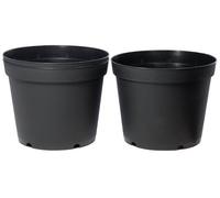 Verve Lei Black Plastic Grow Pot (Dia) 23Cm, (H)18Cm, Pack Of 3, 5.29L