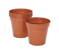 Verve Lei Terracotta Plastic Grow Pot (Dia) 13Cm, (H)15Cm, Pack Of 5, 1.2L