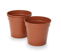 Verve Lei Terracotta Plastic Grow Pot (Dia) 15Cm, (H)15Cm, Pack Of 3, 1.68L