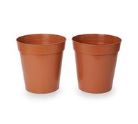 Verve Lei Terracotta Plastic Grow Pot (Dia) 25.4Cm, (H)27Cm, Pack Of 2, 9.03L