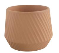 Verve Lummi Slanting Stripes Terracotta Plant Pot (Dia) 20Cm, (H)13Cm