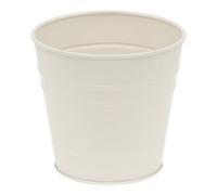 Verve Matt White Metal Plant Pot (Dia) 20Cm, (H)16Cm
