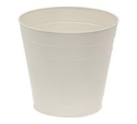 Verve Matt White Metal Plant Pot (Dia) 27Cm, (H)25Cm