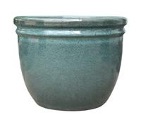 Verve Moss Green Clay Glazed Plant Pot (Dia) 36Cm, (H)27Cm, 17L