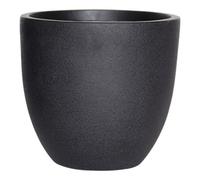 Verve Painted Black Stone Effect Fibreclay Plant Pot (Dia) 30.5Cm, (H)29Cm