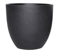 Verve Painted Black Stone Effect Fibreclay Plant Pot (Dia) 37Cm, (H)35Cm