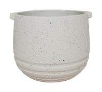 Verve Painted Cream Clay Plant Pot (Dia) 20Cm, (H)17Cm