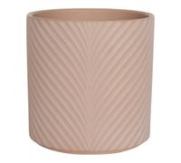 Verve Painted Pink Wave Ceramic Plant Pot (Dia) 13Cm, (H)13Cm