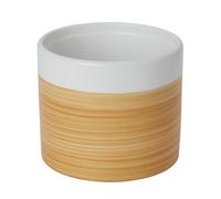 Verve Painted White Wood Effect Ceramic Plant Pot (Dia) 16.8Cm, (H)14.5Cm, 1.9L