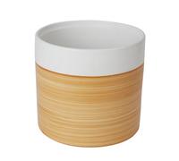 Verve Painted White Wood Effect Ceramic Plant Pot (Dia) 24Cm, (H)25Cm, 11.2L
