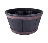 Verve Painted Wood Effect Barrel Plastic Plant Pot (Dia) 48.5Cm, (H)24.5Cm