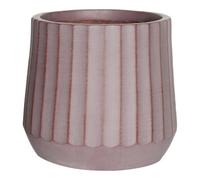 Verve Red Wide Ribbed Fibreclay Plant Pot (Dia) 28Cm, (H)25Cm