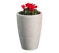 Verve Taupe Stone Effect Tall Ridged Planter Plastic Plant Pot (Dia) 35Cm, (H)50Cm