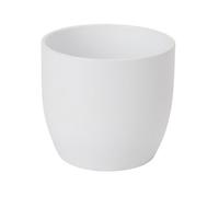 Verve White Ceramic Plant Pot (Dia) 12Cm, (H)13Cm, 1.4L