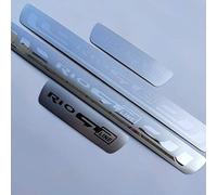 VERVELINK 4Pcs Car Outer Door Sill Kick Plates Protector Accessories for Kia Rio Gt Line Gt-Line Kick Plates Scuff Guard Threshold Styling Decoration Stainless Steel Material