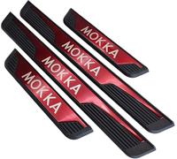 VERVELINK 4Pcs Car Outer Door Sill Kick Plates Protector Accessories for Op-el Mokka Vauxhall Mokka X 2012-2020 Kick Plates Scuff Guard Threshold Styling Decoration,Red