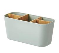 Vervevum Bamboo Toothbrush Holder, 5 Compartments Tooth Brush Holder, Removable Toothbrush Stand, Bathroom Organiser for Home Green, Bathroom