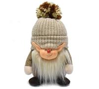 Vervevum Gnome Plush Long Beard Stuffed Gnomes with Smiling Face & Elf Ears | Red Nose, Pom Pom Ball on Hat, Freestanding, for Mantel, Shelf, Tabletop Decor