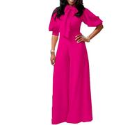 VERWIN Plain Dressy Full Length Bowknot Women's Jumpsuit High Waist Woman Romper