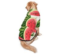 Very Appetizing Cartoon Watermelon Dog Hoodie – Soft & Breathable Polyester Pet Clothes for Medium, and Large Dogs