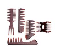Very attractive design Professional style comb set, New Creative 5PCS Set hair comb for men Styler insert hair comb comb Show Wide Tooth Brown Premium Quality