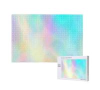 Very Beautiful Rainbow Texture Hologram Foil,1000 Pieces Wooden Jigsaw Family Game Jigsaw Puzzles for Adults Teens Home Decor