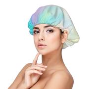 Very Beautiful Rainbow Texture Hologram Foil,Adult's Satin Sleeping Cap - Women's Elastic Sleep Bonnet, Adjustable Overnight Hair Cover