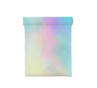Very Beautiful Rainbow Texture Hologram Foil, Squeeze Top Wallet Women Storage Bag Small Coin Purse Change Pouch