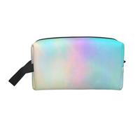 Very Beautiful Rainbow Texture Hologram FoilLarge Capacity Cosmetic Organizer，Travel Makeup Bag for Women