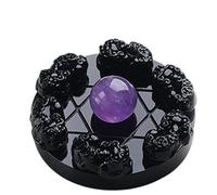 Very Beautiful Seven Star Array Colorful Obsidian Quartz Crystal Ball with Plate,Amethyst
