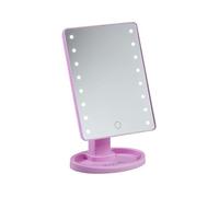 Very Bella Make-Up Mirror for Table Colour Pink LED Lights Adjustable Turn On Touch Turn and Tilt up to 180 Degrees Size 285 x 169 cm