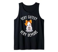 Very Cutesy Demure Cute Halloween Ghost with Coffee Cup Tank Top