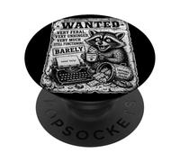 Very Feral Unhinged Raccoon Chaos Humor PopSockets Adhesive PopGrip
