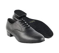Very Fine Mens Wide Adrian Leather Ballroom Salsa Tango Waltz Latin Smooth Swing Dance Shoe Black, Black Leather, 12.5 Wide