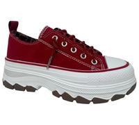 Very G Women's Piper Canvas Casual/Athletic Sneaker, Red, 7 UK