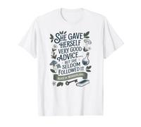 Very Good Advice Alice Wonderland Funny Quote Value Graphic T-Shirt, Men, White, XL