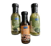 Very Hot Green Chilli Sauce Hot Mango Mint Sauce Tamarind Sauce 3 Pack Variety Bundle