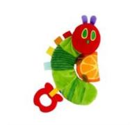 Kids Preferred Eric Carle Toddler Toys The Very Hungry Caterpillar Sensory Toy with Crinkle Orange Slice and Teether Ring for Car Seat and Stroller