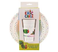 Very Hungry Caterpillar Kids Tableware Set - 3 Piece Reusable PP Plate, Bowl & Cup Set for Children - Tumbler & Dinnerware Set for Mealtimes - for 36 Months & Up