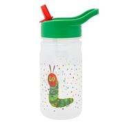 Very Hungry Caterpillar Water Bottle with Flip up Straw 400ml -Official Merchandise by Polar Gear - Kids Reusable Non Spill BPA Free - Recyclable Plastic - For School Nursery Sports Picnic, Green