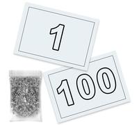 VERY IMPORTANT RUNNER - Running number 1-100 with safety pins 26 mm 21 x 15 cm - 90 g Pretex Paper for Racing - Resistant Extreme Conditions (Rain, Snow, Wind) (1-100)