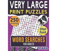 Very Large Print Puzzles: Word Searches for Adults: 250 puzzles in 30pt font (Word Search Books for Adults)