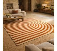 Very Large Rugs for Living Room,Modern Abstract Terracotta Red Orange Beige, 180 x 240 cm, Carpet for Lounge Bedroom Dining Room Office Indoor Decorations,