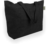 Very Large Tote Bag - Bente | Made from Recycled Cotton | With Thick Fabric | Very Robust | 2 Long Handles | Ideal as a Shopping Bag, Bath Bag, Shopper Handbag, black, 60 x 40 x 14 cm