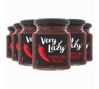 Very Lazy Chopped Red Chillies 200g Jar - Pack of 6 - Premium Chopped Chilli in a Jar - Ready to Use Red Chilli for Home Cooking, Sauce, Pasta & Marinades