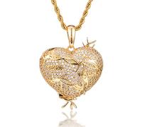 Very Lonely Heart Pendant Micro Pave Zircon Necklaces Hip Hop Jewelry For Men Women Gift hip hop,Necklaces