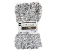Very Long Christmas Tinsel in Red, Gold Or Silver, 50 Foot 15 Metres Xmas Holiday Home Office Decoration (SILVER)