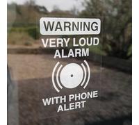 Very Loud Alarm with Phone Alert, Warning Sign, Self-Adhesive Vinyl Window Sticker, 70mm x 98mm, Clear (1)