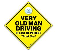 Very Old Man Driving Please Be Patient Car Sign, Eldery Driver Sign, Joke Car Sign 14cm x 14cm x 2cm