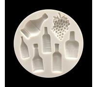 Very Small Cute Wine Bottle Grape Pot for DIY Cake Fondant Baking Biscuit Tray 3D Chocolates Hard Candies Drop Decor Silicone Mold Tool